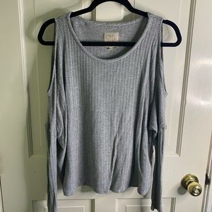 Cold shoulder sweater